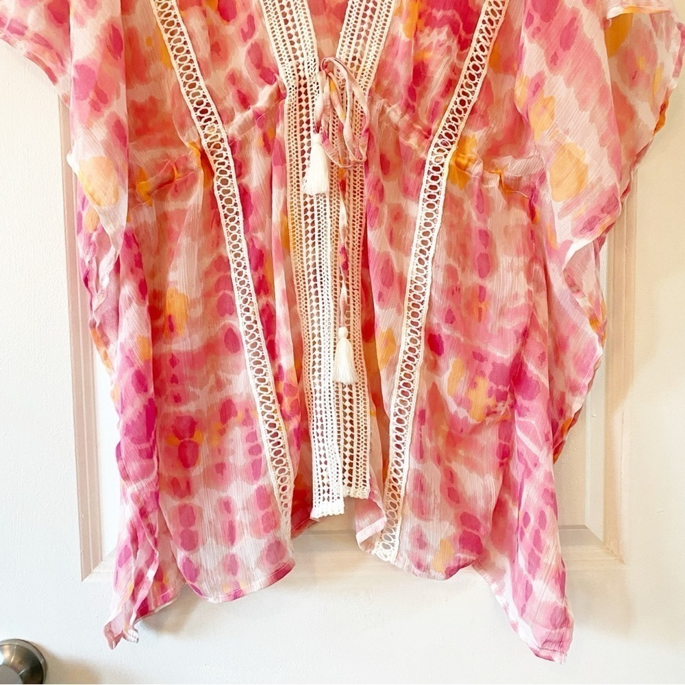 STEVE MADDEN Tie Dye Embroidered Swim Cover Up NWT Vacation - Picture 3 of 8